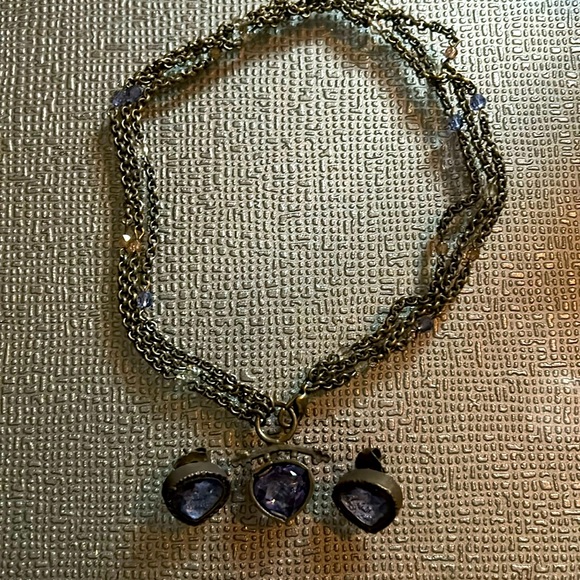 Fiftie's antique choker necklace and matching earrings - Picture 3 of 4